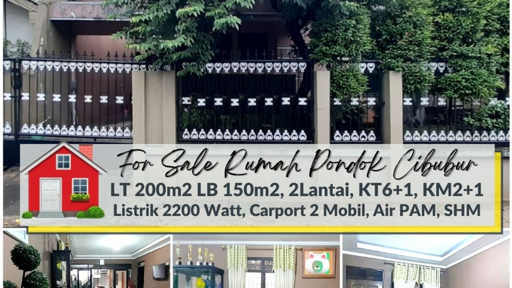 Rumah Klasik di Perumahan Pondok Cibubur Luas 200m Harga 1,6M Nego sampai DEAL