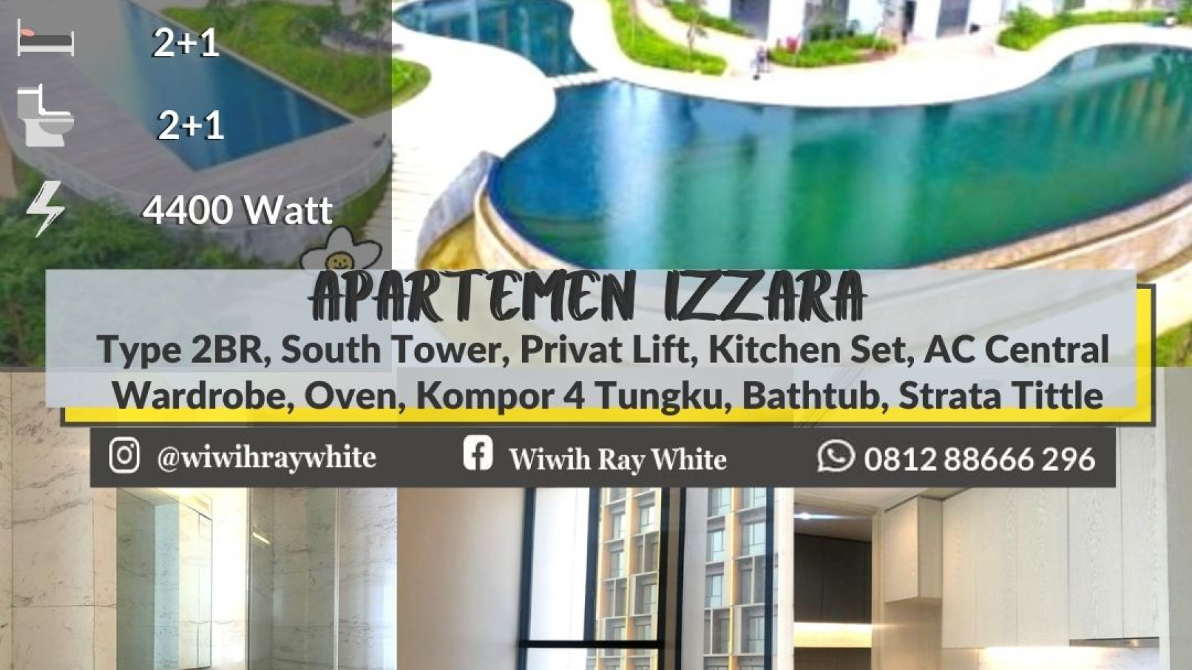 IZZARA  Apartemen Mewah di Kawasan  TB Simatupang 2BR Luas 147m2, Harga 5.7M Nego sampai DEAL.