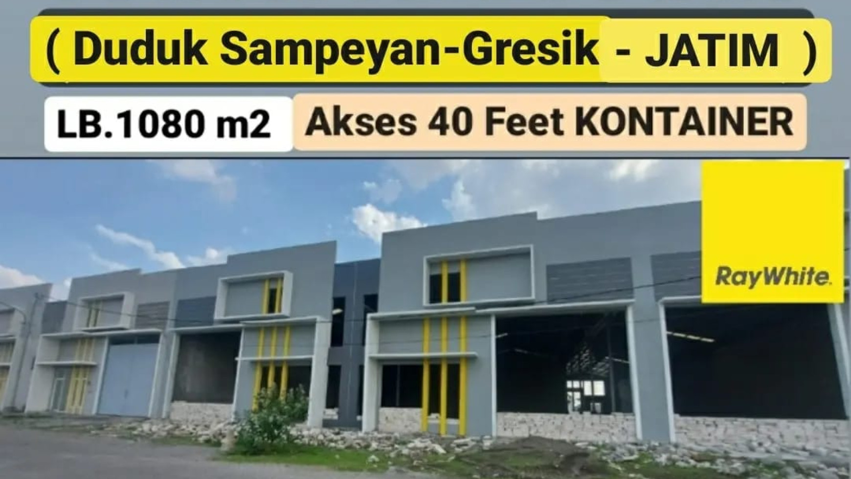 Dijual 3 unit Gudang Panca Bizpark Duduk Sampeyan Gresik + Akses 40 Feet Kontainer + Ruangan Loss + Kantor