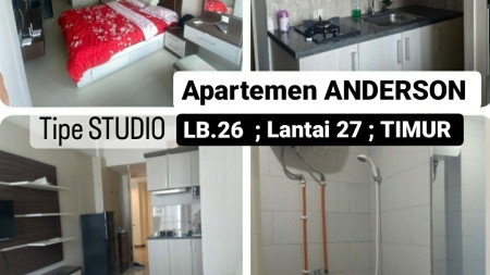 Dijual Apartemen Anderson Type Studio Full Furnished - lantai 27 - hadap Timur - View City