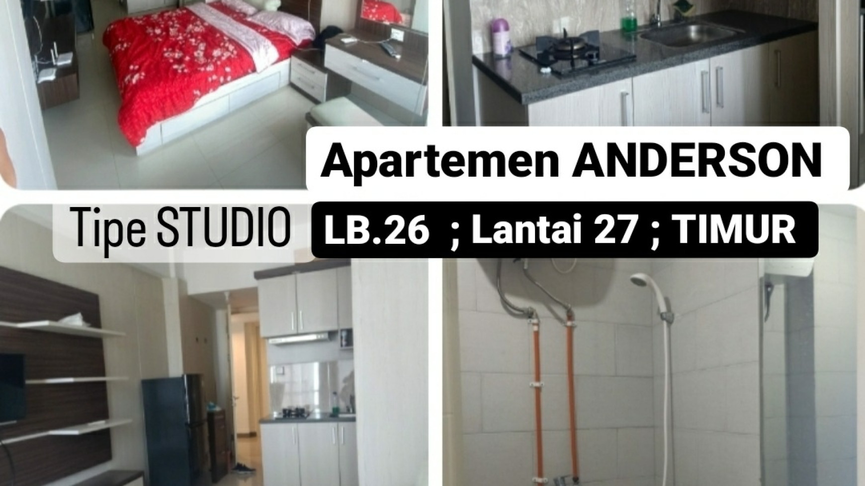 Dijual Apartemen Anderson Type Studio Full Furnished - lantai 27 - hadap Timur - View City