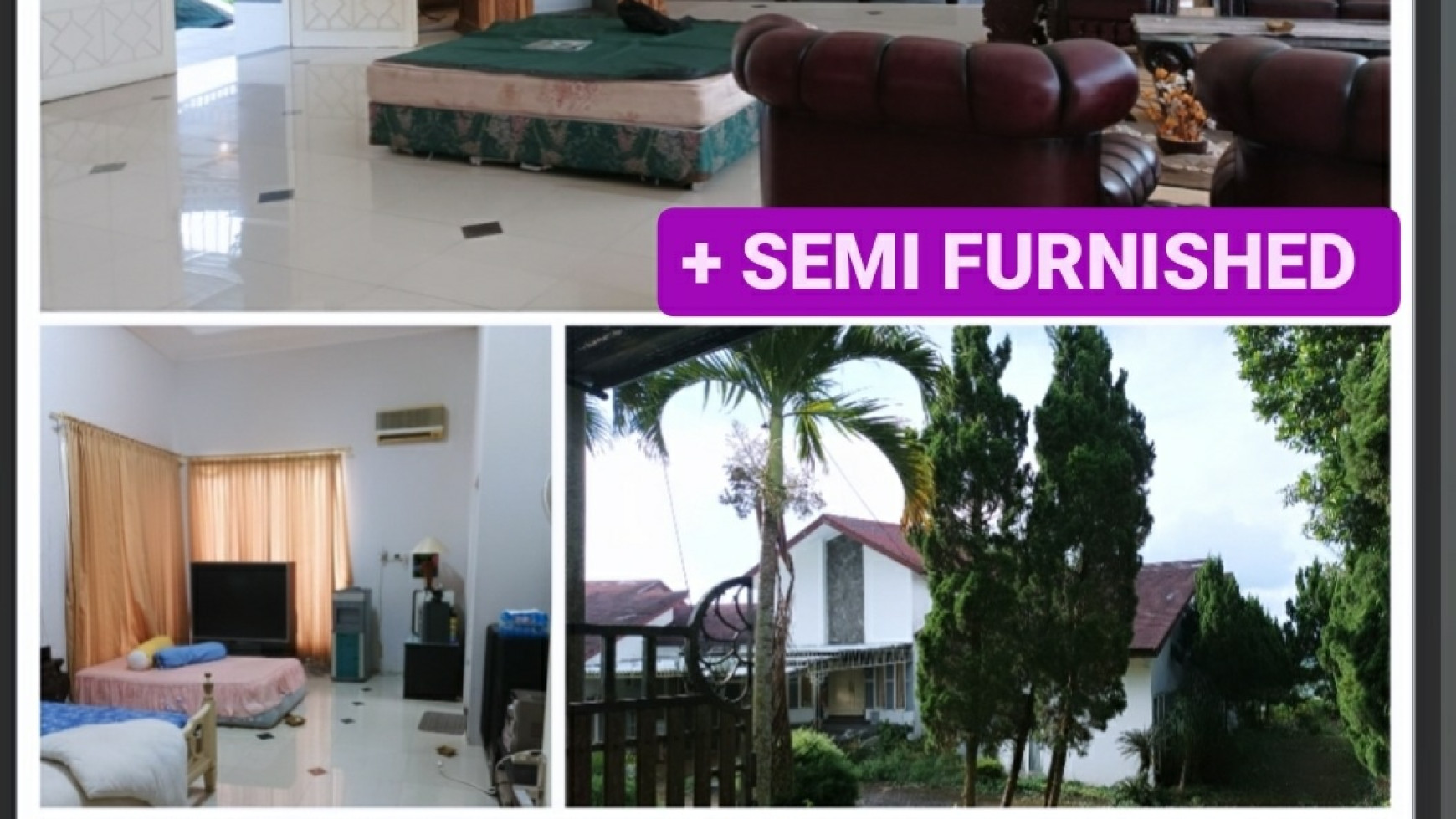 Dijual Villa Trawas Mojokerto - Luas 3108 m2 plus SEMI Furnished Modern Mewah - Taman Asri Siap Huni