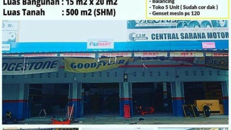 5 unit kios plus peralatan bengkel ban mobil di unit 1 Tulang Bawang