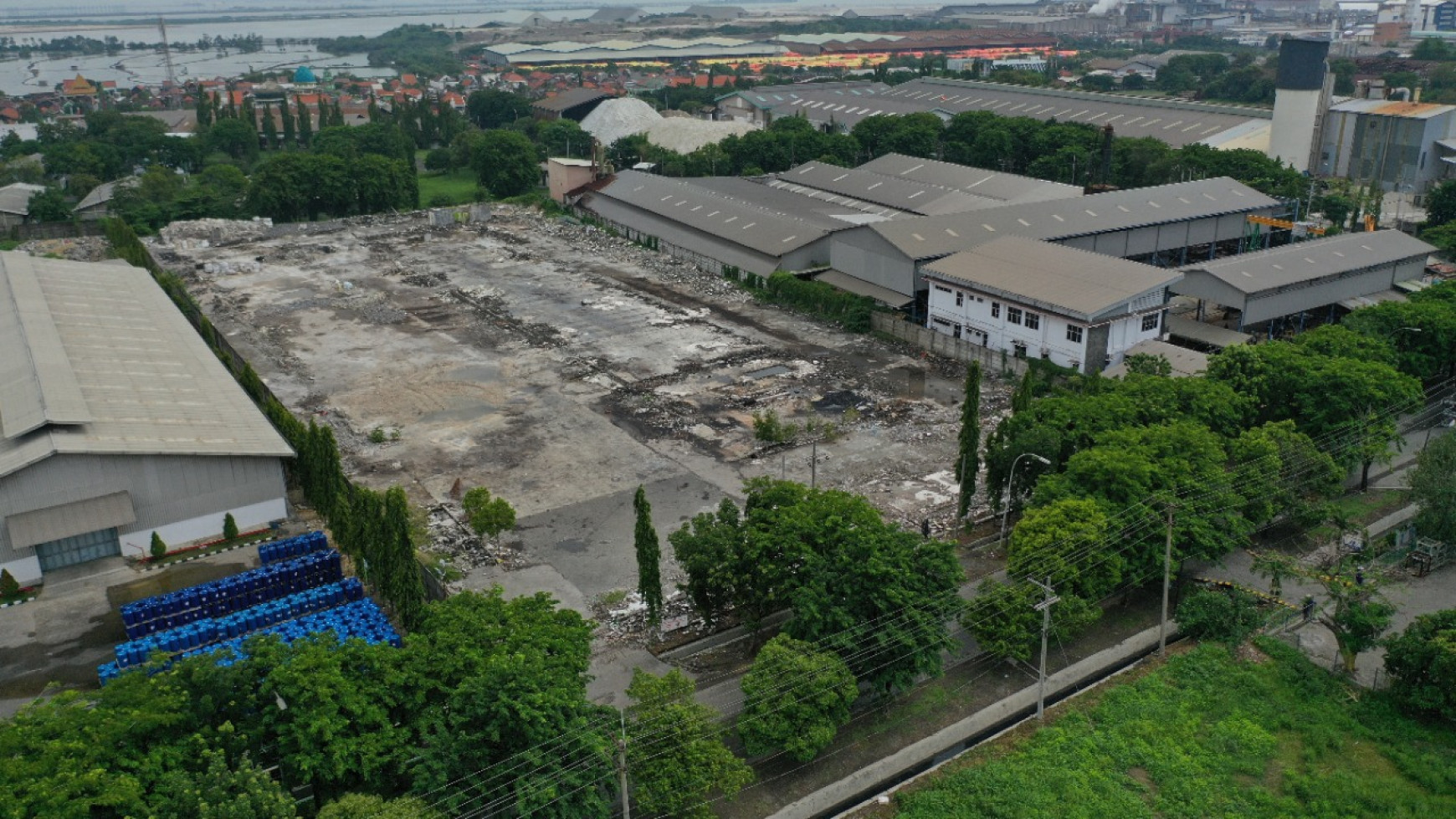 Dijual 1,2 Ha Tanah Kavling Industri Kawasan Industri Gresik Jawa Timur + Ada Pondasi BETON , Pengolahan LIMBAH