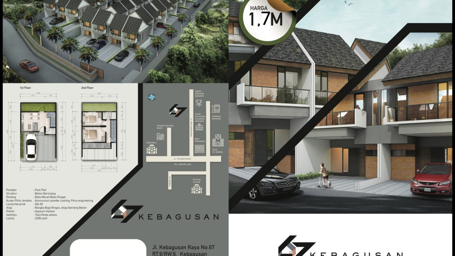 Rumah Brand New 2 Lantai 1,7M an di Kebagusan Raya, Jakarta Selatan