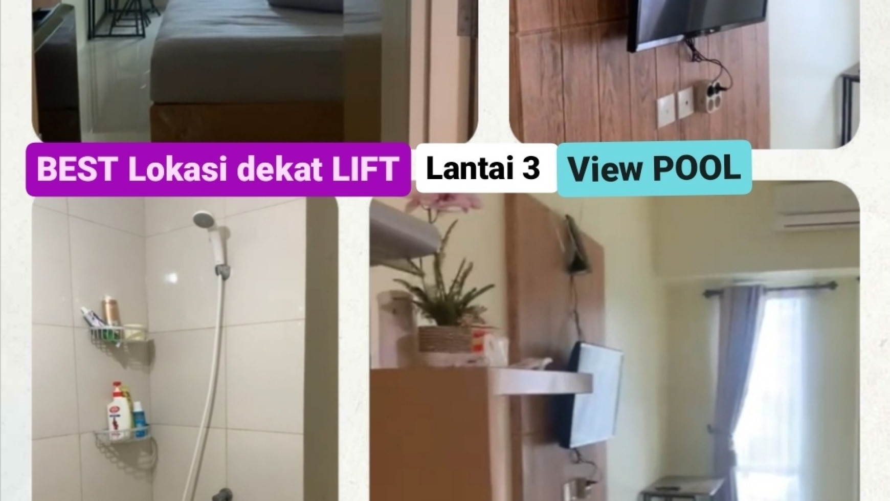 Dijual 2 unit Jejer Apartemen Orchard Mansion Studio Full Furnished Konekting Pakuwon Mall - Lantai 3 View Pool