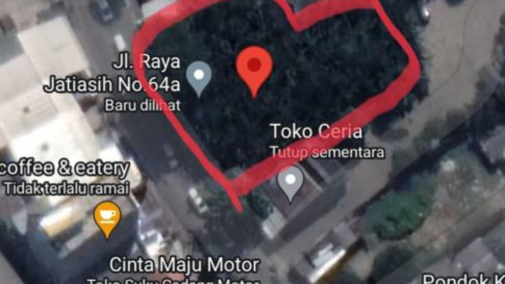 Tanah Kosong ditengah kota Bekasi jalan Jati Asih Raya