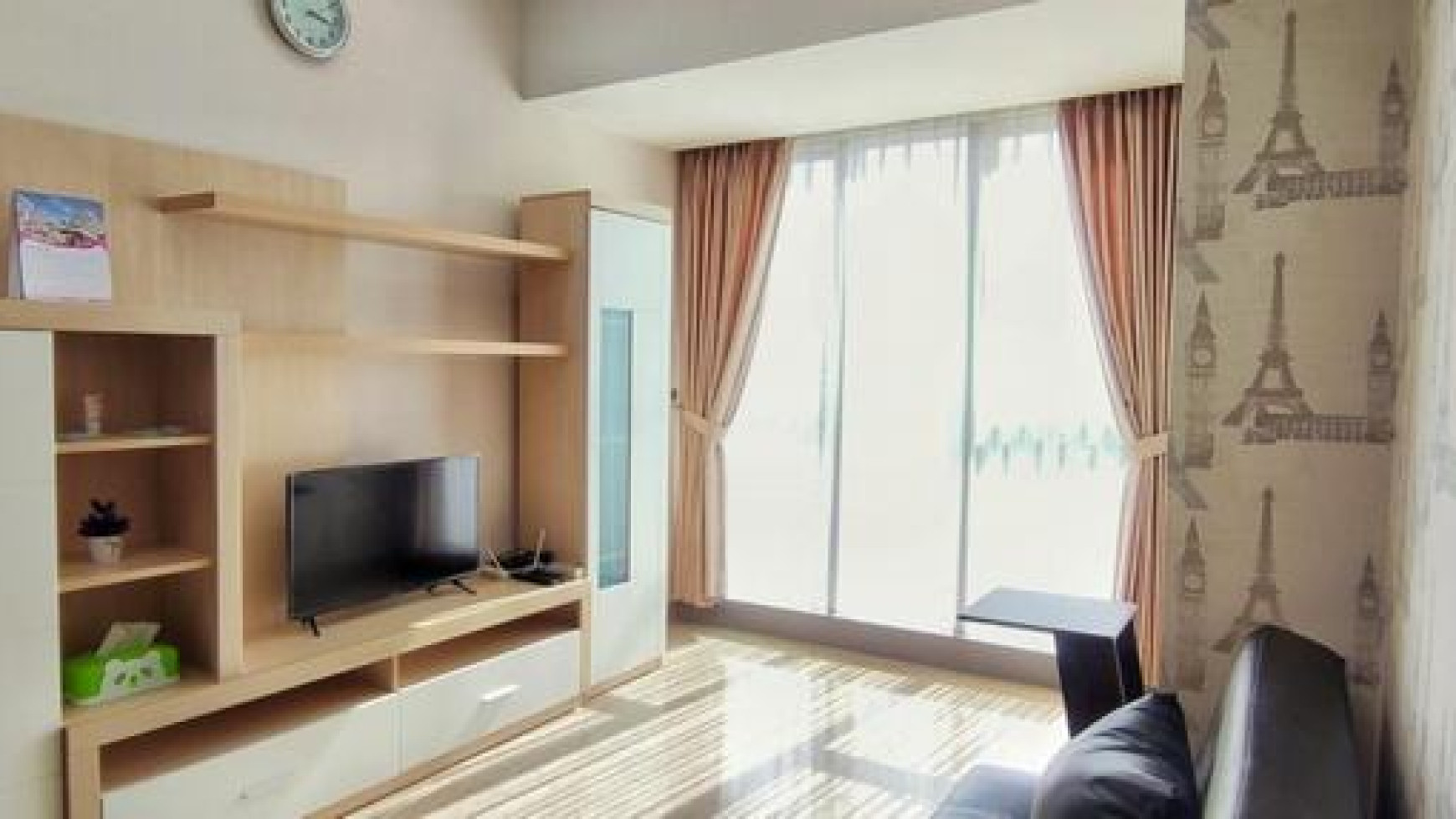 dijual cepat apartemen the branz tower c type 1 br, siap huni, furnish tinggal bawa koper