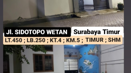 Dijual Rumah Sidotopo Wetan Surabaya - Luas 450 m2 - SHM - Lokasi dekat Kenjeran