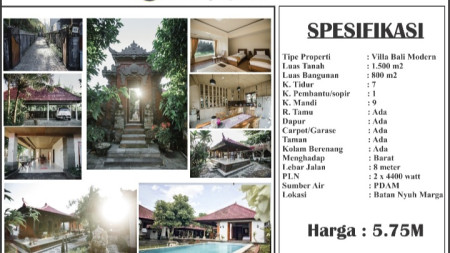 Dijual Villa Bali 