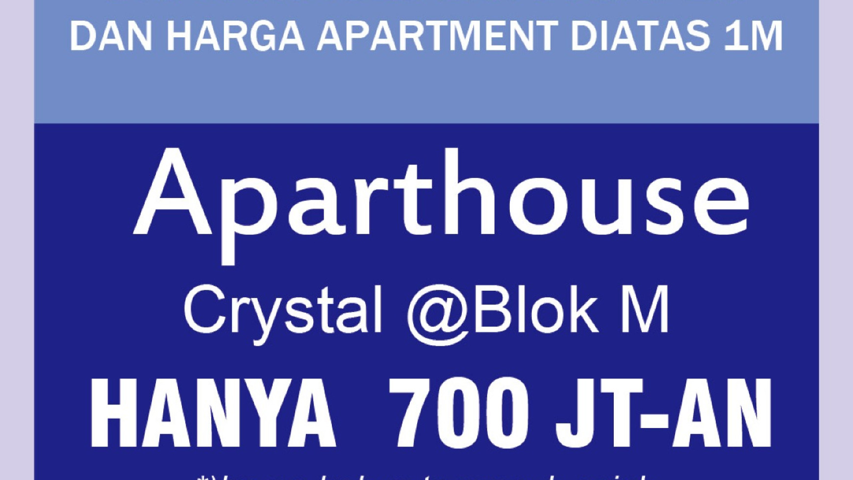 New ApartHouse Harga mulai dari 800 juta, 2 menit ke MRT