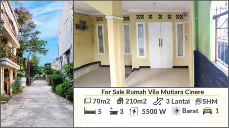 Rumah Siap Huni 3 Lantai di Depok Luas Tanah 70m2, Harga 1.1M Nego