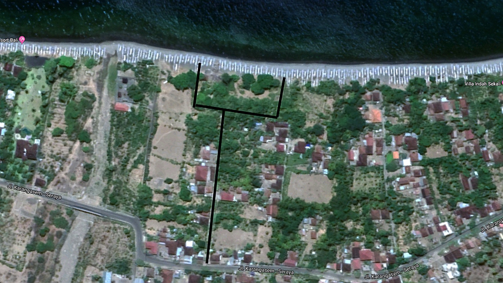 Absolute Beachfront Commercial Zoning Freehold Land  of 2,770 Sqm with 65 meter wide beachfront In Amed