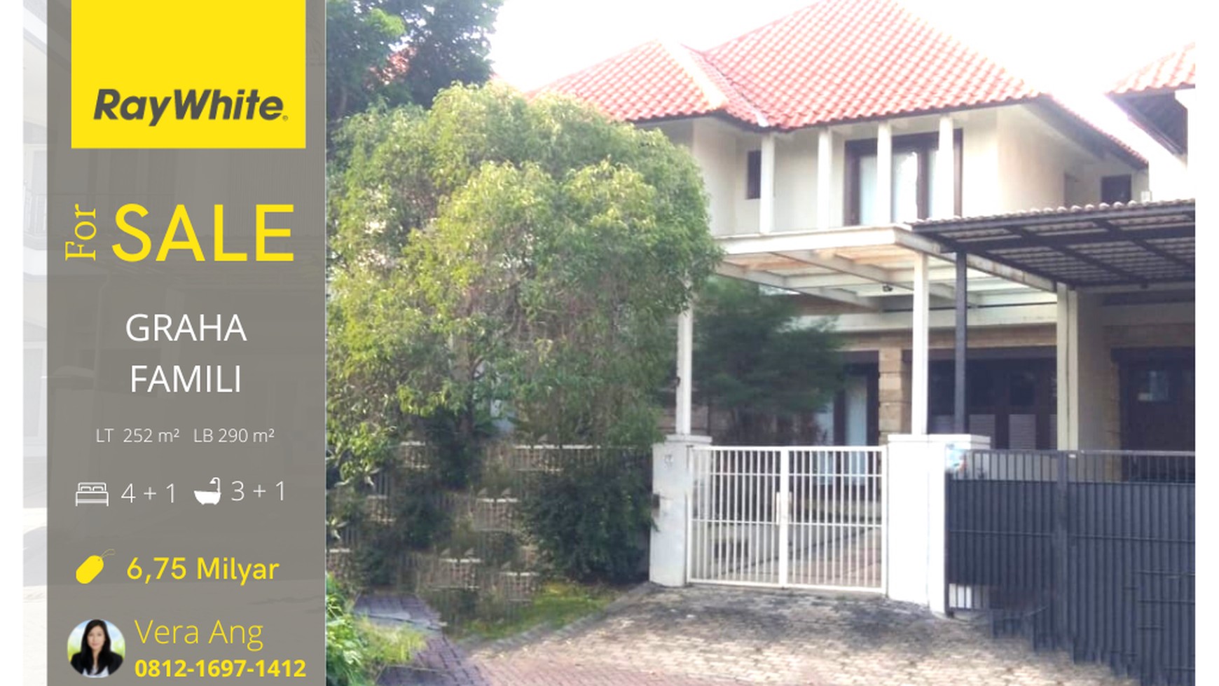 Dijual Rumah 2 Lantai Full furnished Graha Famili Surabaya Barat