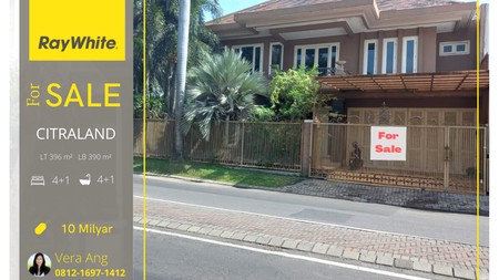 Dijual Rumah Mewah 2 Lantai Citraland Utama Row Jalan Kembar