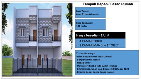 Dijual Rumah 3 Lantai di Kebon Jeruk 