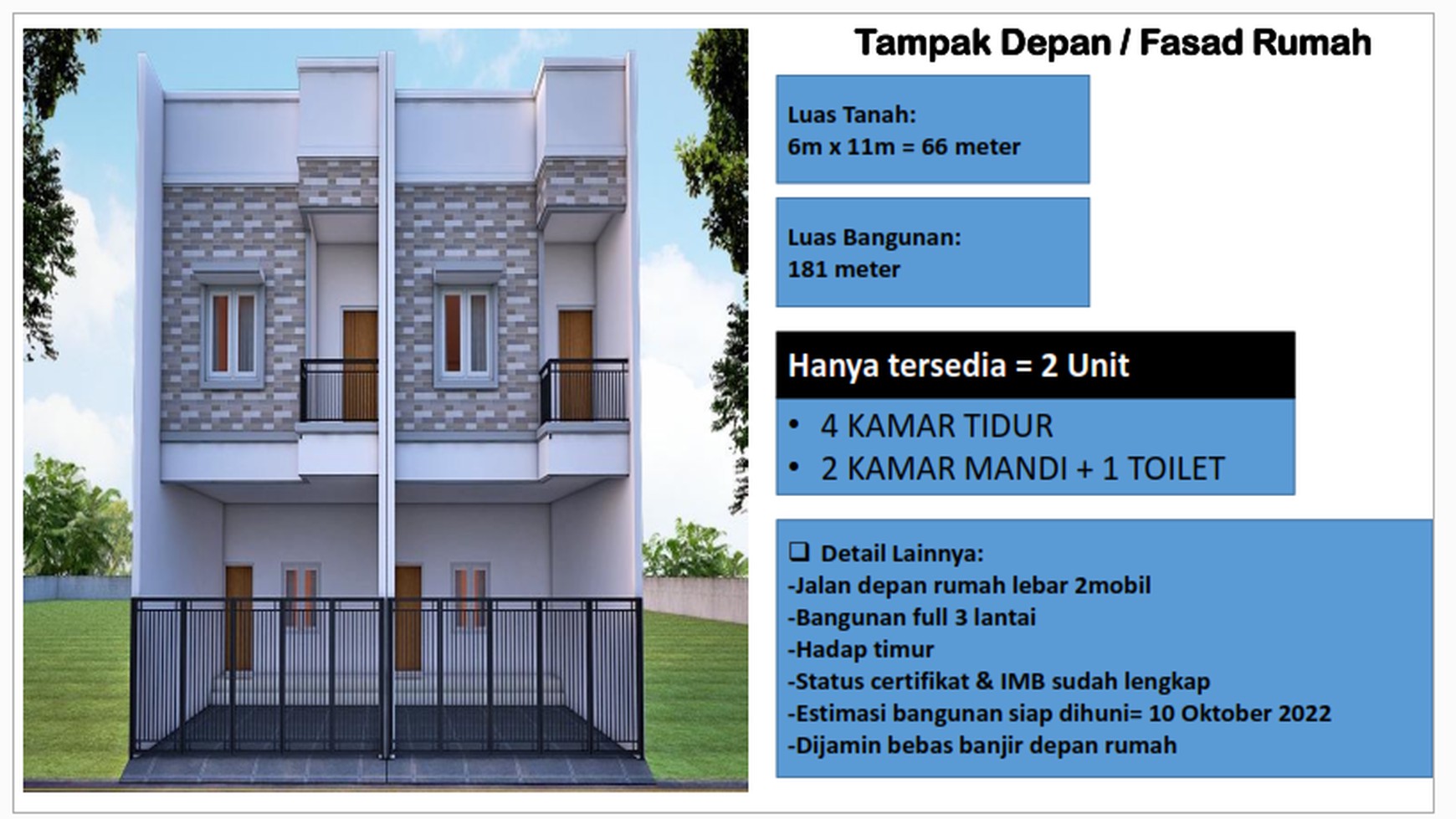 Dijual Rumah 3 Lantai di Kebon Jeruk 