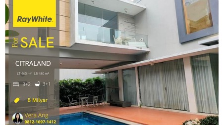 Dijual Rumah With Private Swimming Pool Citraland Surabaya Barat