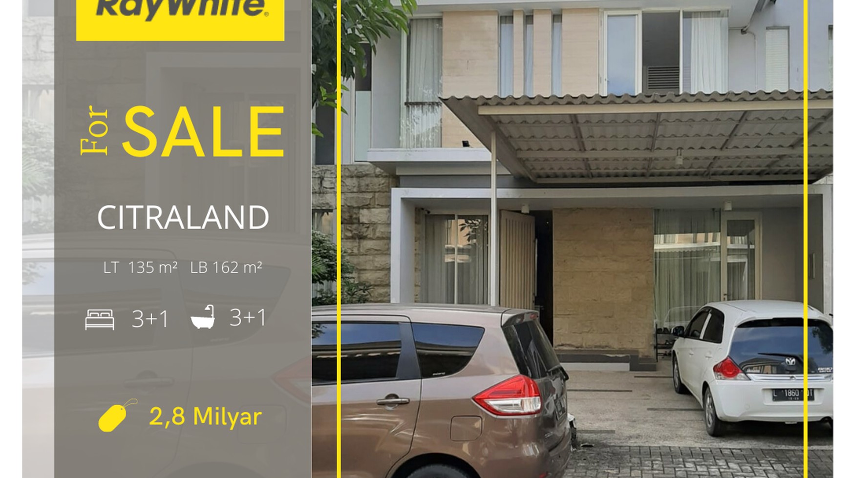 Dijual Rumah 2 Lantai semi Furnished Modern Minimalis Citraland Surabaya Barat