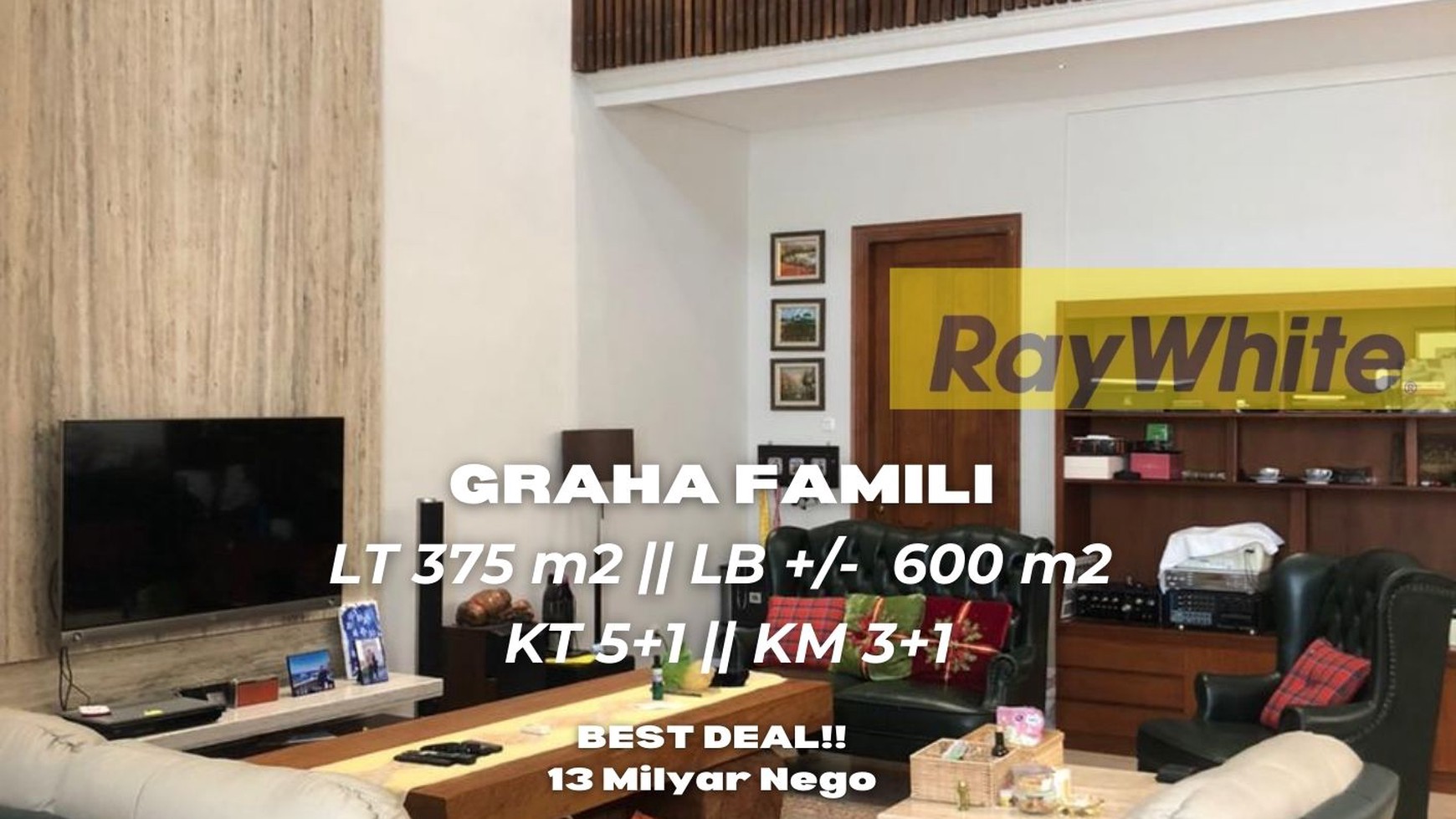 dijual Rumah Mewah Full Marmer 2 Lantai Graha Famili Surabaya Barat