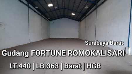 Dijual Gudang Fortune Romokalisari - Surabaya Barat - Strategis dekat TOL - Barang Langka - Bagus 