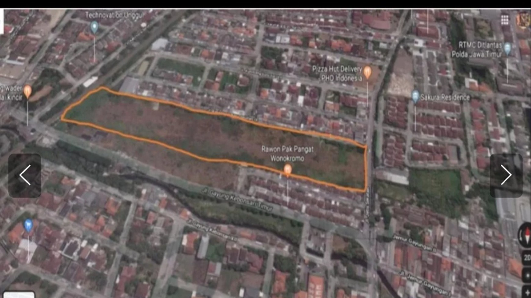  3,6 Ha Tanah Kavling Surabaya - Jalan Jetis Seraten - Ketintang - Gayungan - SPESIAL 2 Akses Jalan - Cocok buat Perumahan, Hotel, Rumah Sakit, Sekolah , Apartemen , Mall , Segala Usaha