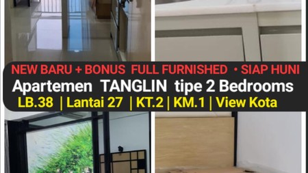 Apartemen Tanglin Tipe 2 Bedroom - BARU Gress Bonus Full Furnished  - Best View - Connect ke Pakuwon Mall, Supermall,  PTC 