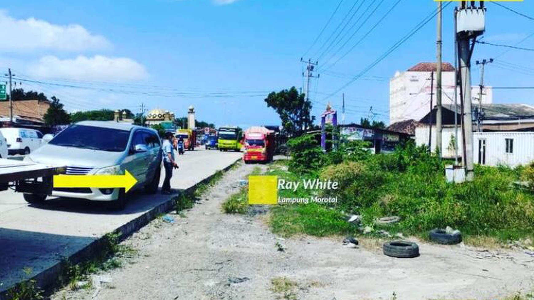 Tanah dipinggir jalan Sokarno-Hatta Baypass Kedamaian Bandarlampung