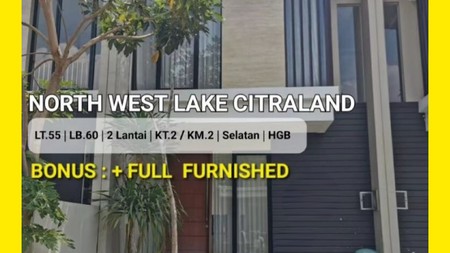 Dijual Rumah Murah North West Lake 2 kamar 800jtan