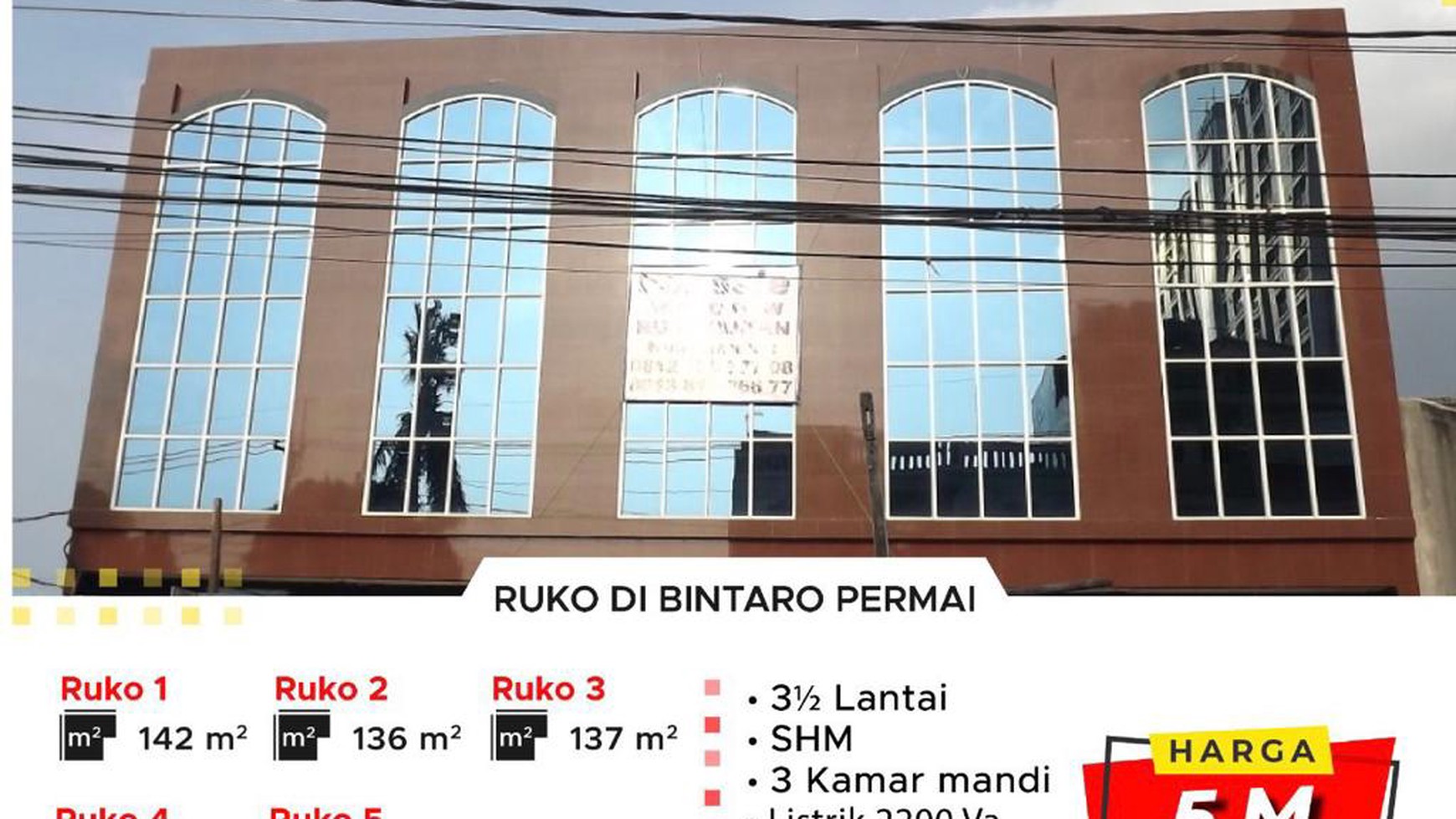 Dijual Ruko Baru (5 Unit) Di Pesanggrahan, Jak-Pus