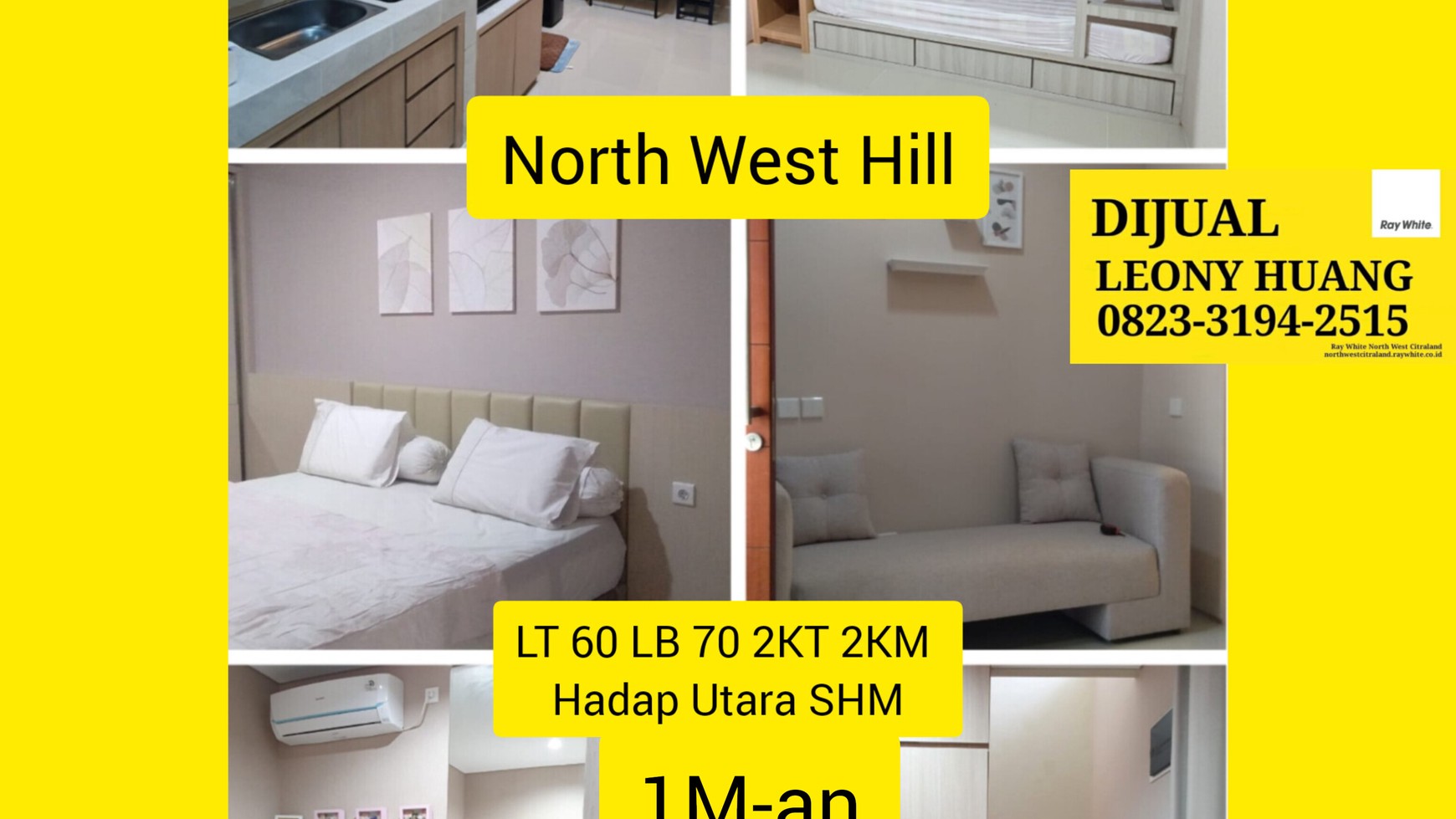 Dijual Rumah Murah North West Lake 2 kamar 800jtan