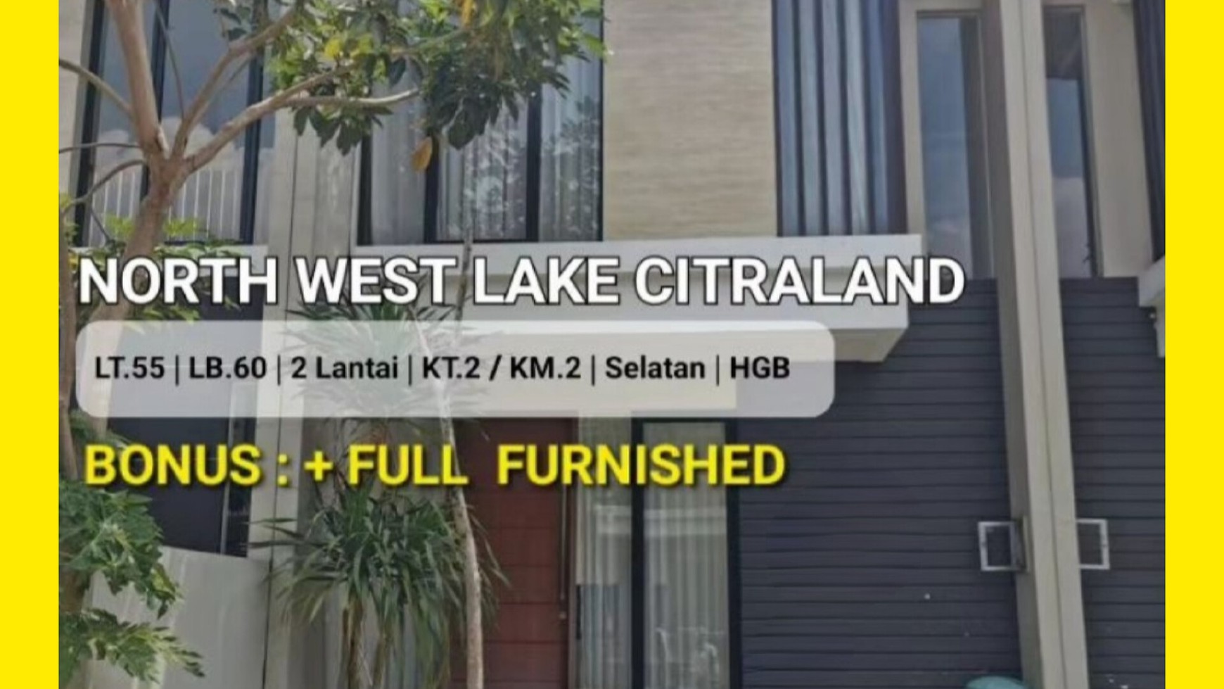 Dijual Rumah North West Full Furnished Baru Gress Citraland Surabaya