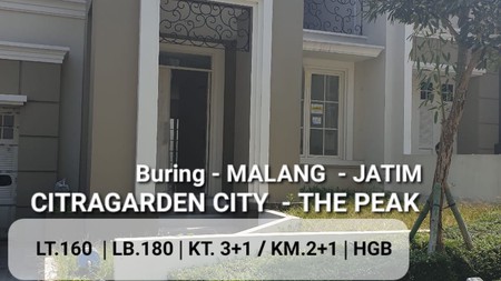 Rumah Citra Garden City  - The Peak - Buring - Malang - Jatim