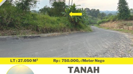 Tanah 2,7 Hektar di Pinggir Jalan Raya Sukadanaham Tanjung Karang Barat