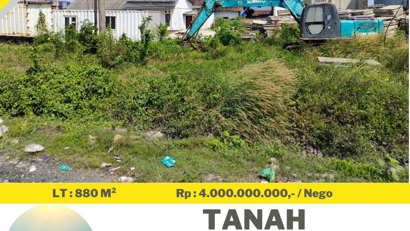 Tanah 880 m Pinggir Jalan Raya Kali Balau Kedamaian Bandar Lampung