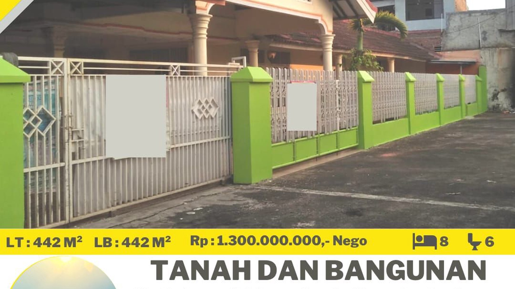 Rumah LT 442m2 Full Bangunan di Jalan Sukardi Hamdani Labuhan Ratu Kedaton