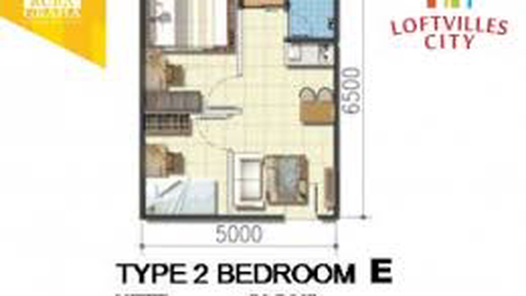 Apartemen Loftville City Penthouse 2BR Corner Ciputat Tangerang Selatan, Dekat BSD