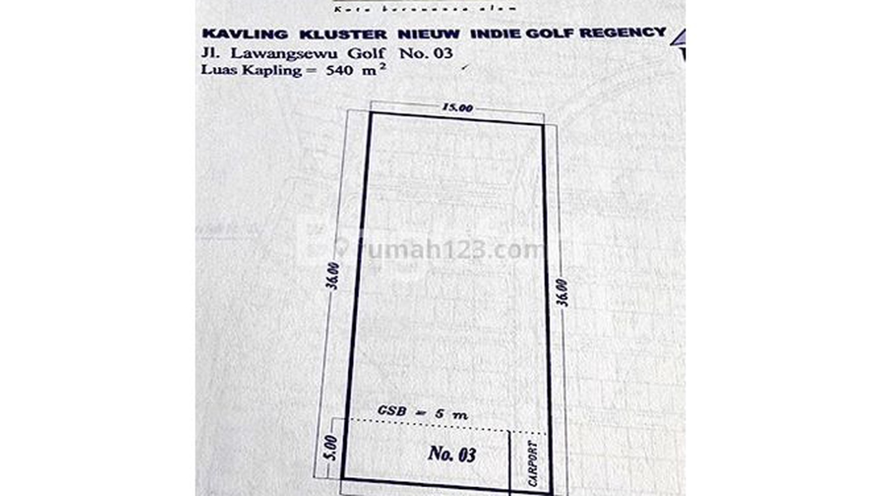 Tanah/ Kavling Araya Malang Cluster Nieuw Indie Lawang Sewu Golf Malang Jawa Timur