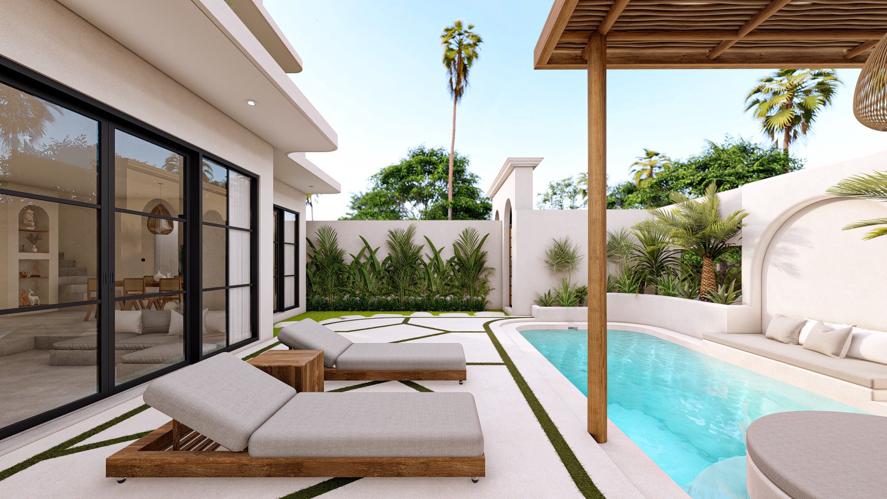 For Sale Leasehold - Brand new modern villa 3 bedrooms with rooftop 2 minutes to Seseh beach with ocean view Bali