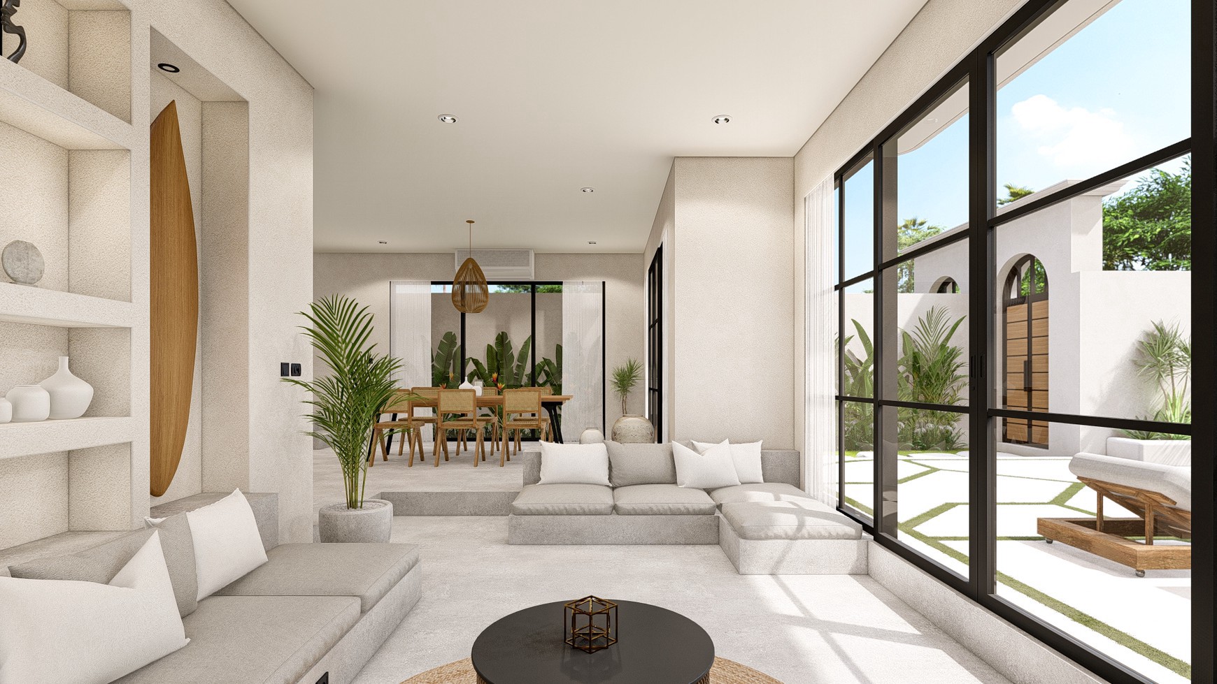 For Sale Leasehold - Brand new modern villa 3 bedrooms with rooftop 2 minutes to Seseh beach with ocean view Bali