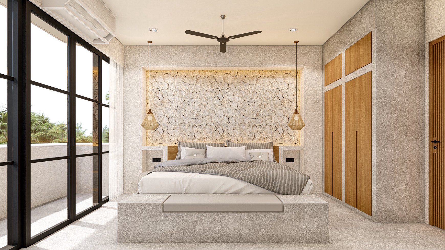 For Sale Leasehold - Brand new modern villa 3 bedrooms with rooftop 2 minutes to Seseh beach with ocean view Bali