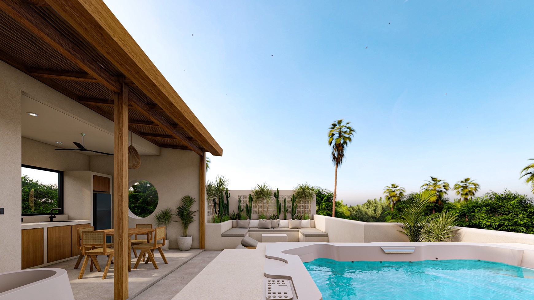 For Sale Leasehold - Brand new modern villa 3 bedrooms with rooftop 2 minutes to Seseh beach with ocean view Bali