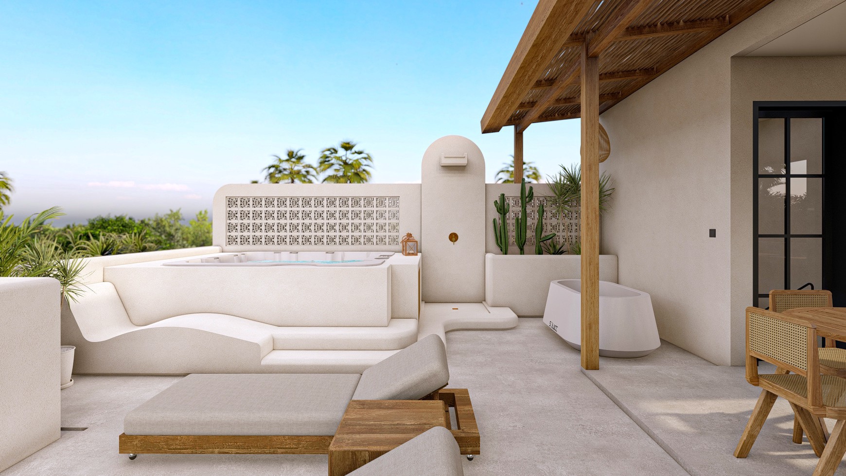 For Sale Leasehold - Brand new modern villa 3 bedrooms with rooftop 2 minutes to Seseh beach with ocean view Bali