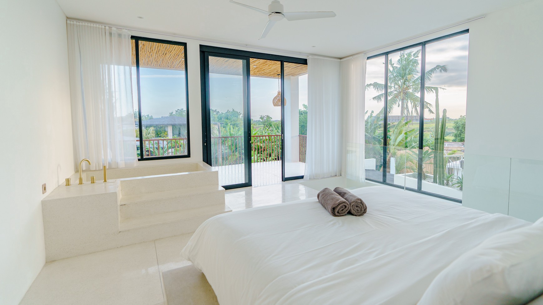 For Sale Leasehold - Brand new apartment 1 bedroom with rice field view in quiet spot Pererenan , Canggu Bali