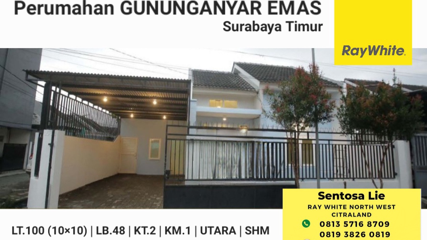 Rumah Gunung Anyar Emas  - Gununganyar Tambak - Surabaya Timur BONUS New Kompor, Mesin Cuci - Modern Minimalis Design Siap Huni 