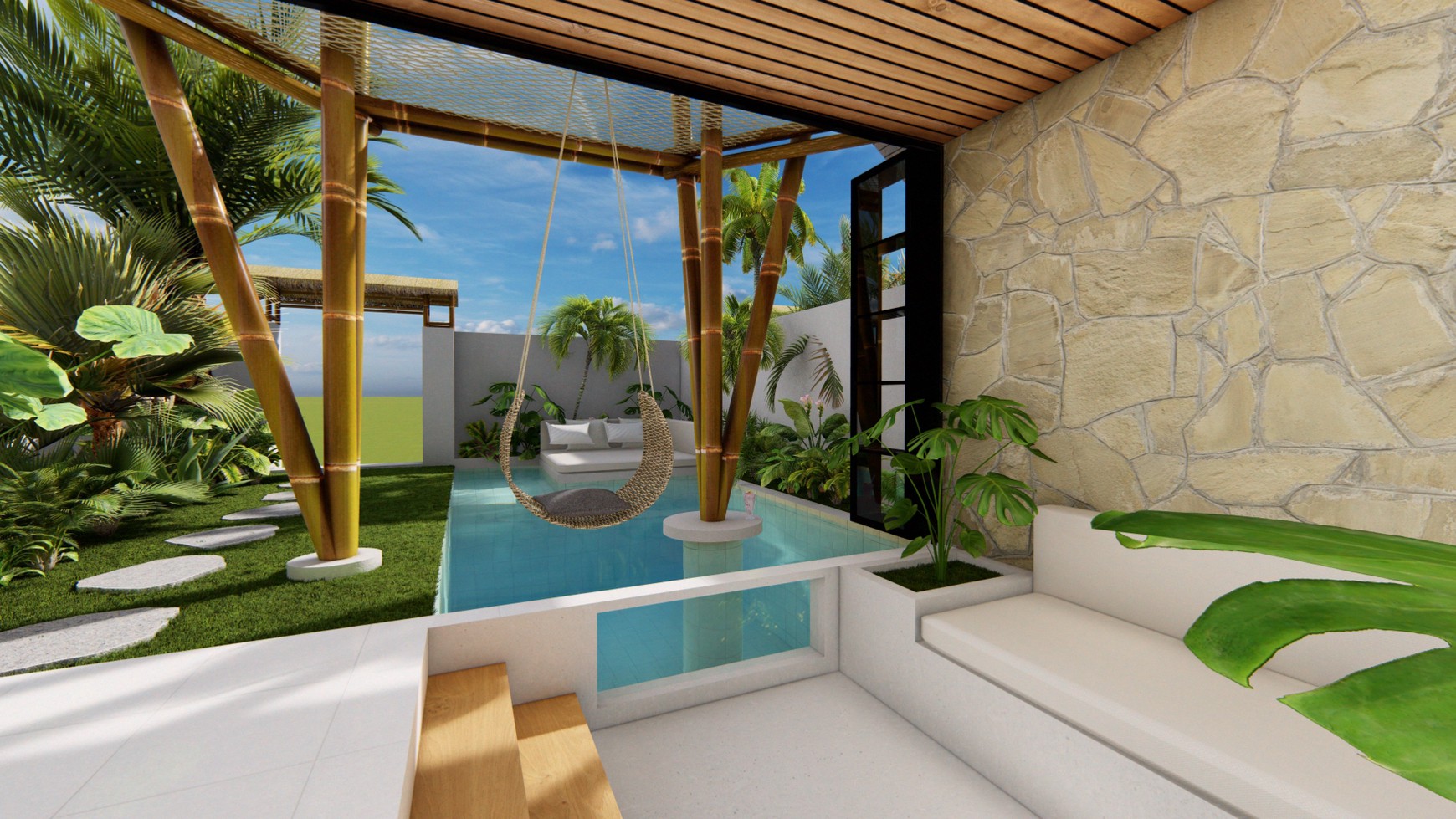 For Sale Leasehold - Brand new nice eco villa style area Canggu 