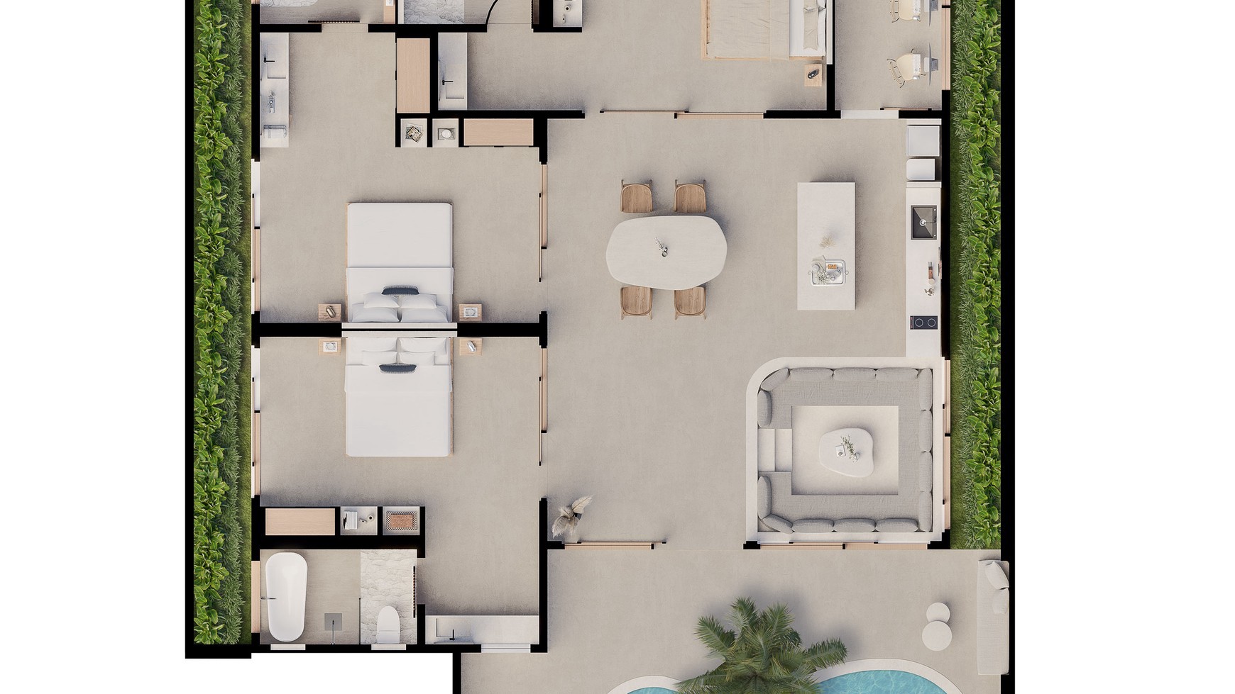 For Sale Leasehold - Brand new modern tropical luxury villa 3 bedrooms area Tumbak Bayuh Bali