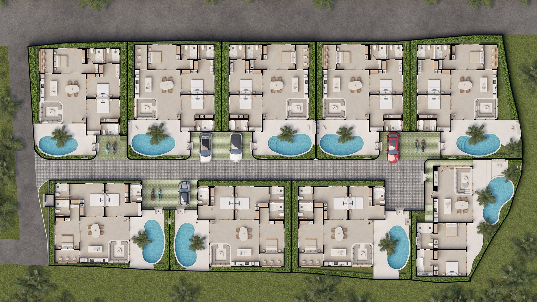 For Sale Leasehold - Brand new modern tropical luxury villa 2 bedrooms area Tumbak Bayuh Bali