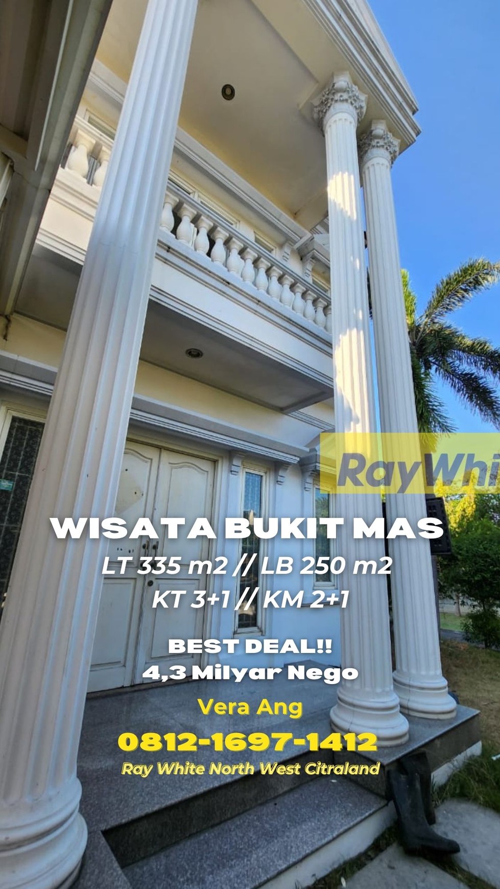 Murah!! Luas 335m2 cuma 4Man! Dijual Rumah Siap Huni Wisata Bukit Mas Surabaya Barat