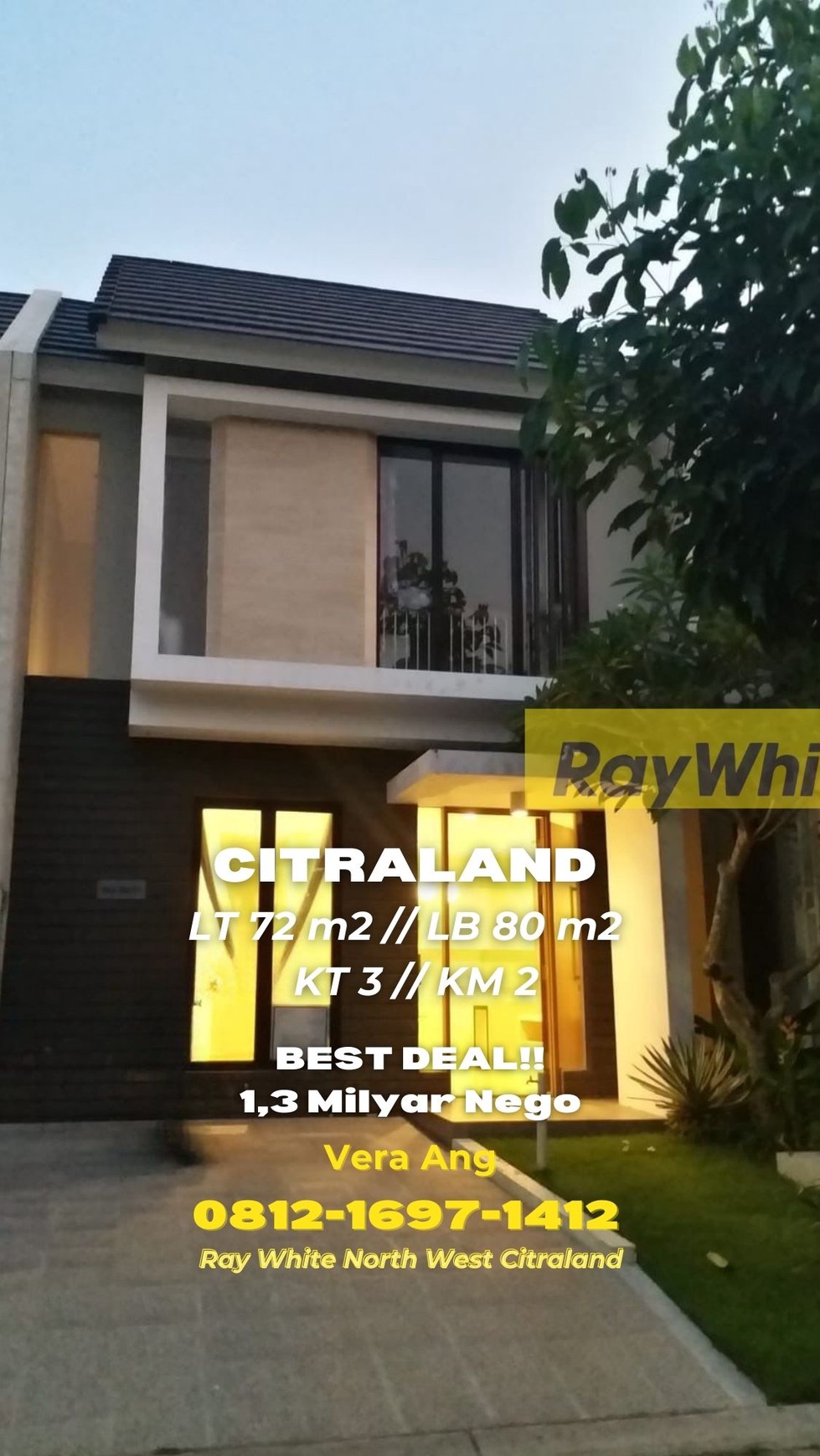 Rumah Cantik Furnished North West Citraland Dekat Bukit Palma